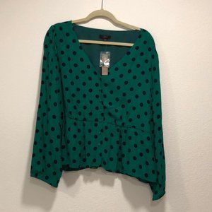 J. Crew Polka Dot Peplum top